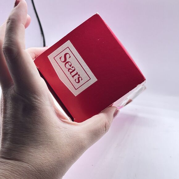 New Vintage Sears Christmas Ribbon Box Kitschy Pink and Red Retro Kitschmas - Picture 4 of 7